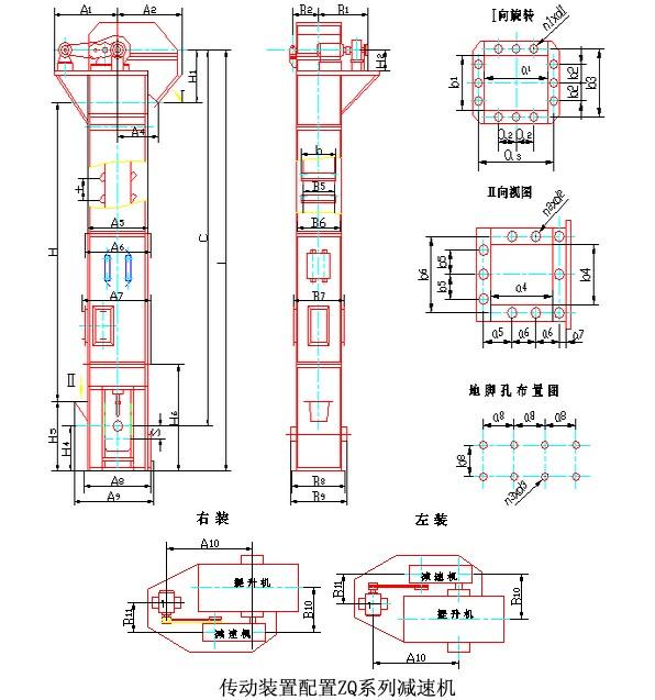 常見的TD、TH、NE斗提機標(biāo)準(zhǔn)地腳孔參數(shù)